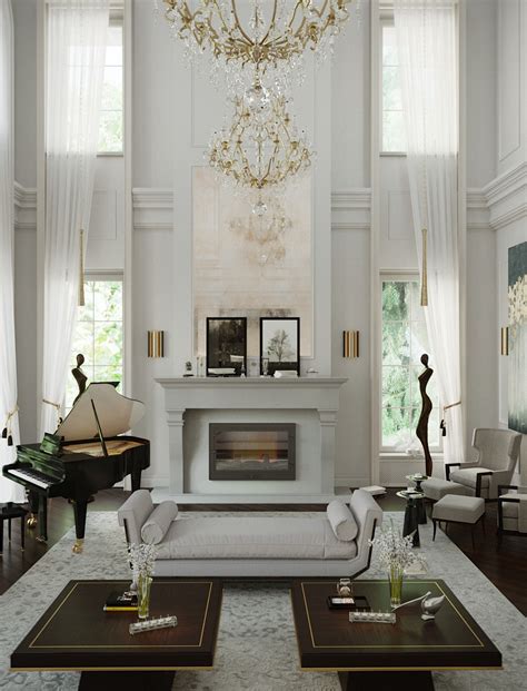 fireplace room in classical style :: Behance