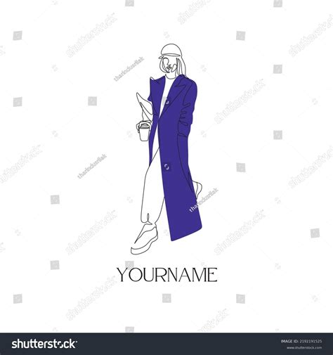 Illustrated Black White Woman Logo Template Stock Vector (Royalty Free ...