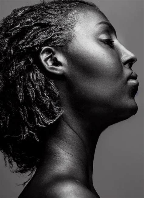 A Beautiful Black Woman S Face In Profile Made Of Leaf Stable Diffusion