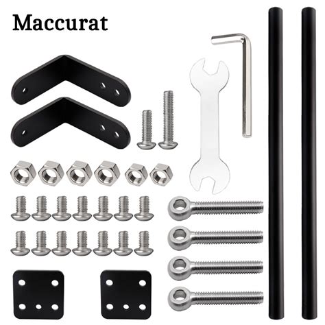 ชิ้นส่วนเครื่องพิมพ์，3d Printer Parts Supporting Pull Rod Kit Aluminum Alloy Tie Rod Set