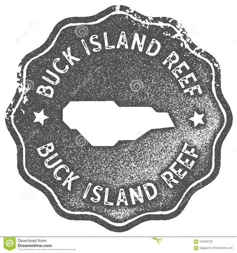 Sello Del Vintage Del Mapa De Buck Island Reef Ilustraci N Del Vector