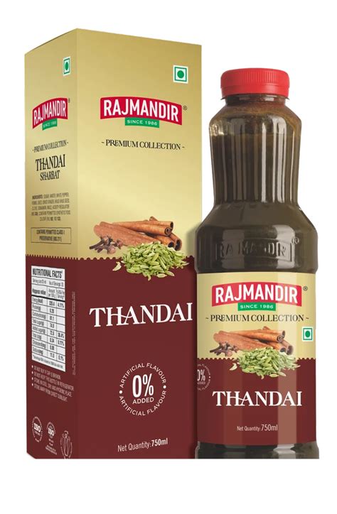 Rajmandir Thandai Syrup Packaging Size Ml Packaging Type Bottle