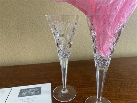 Pair Of Waterford Millennium Prosperity Crystal Toasting Flutes T Etsy