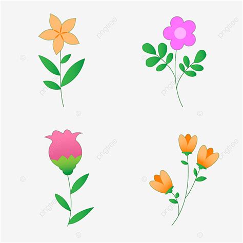 Cartoon Stil Fr Hlingsblumen Clipart Blumen Fr Hlingsblumen Clipart