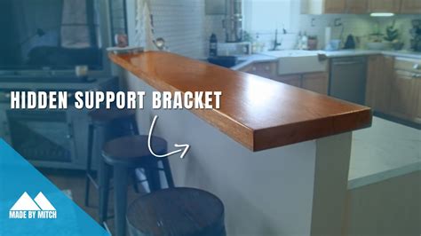 Floating Kitchen Bar With Hidden Support Bracket Youtube