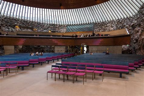 Interior of the Temppeliaukion Kirkko, a Rock Church, Helsinki, Finland ...