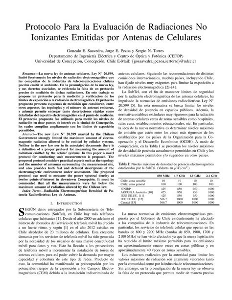 PDF Protocolo Para La Evaluacion De Radiaciones No Medir Los