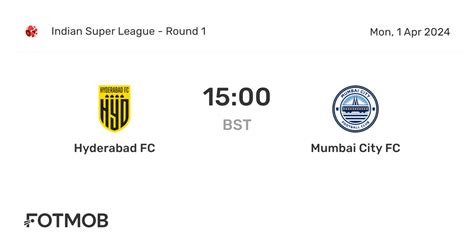 Hyderabad FC vs Mumbai City FC - live score, predicted lineups and H2H ...