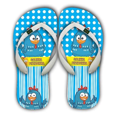 chinelo Personalizado Galinha pintadinha Lançamento Adulto e Infantil