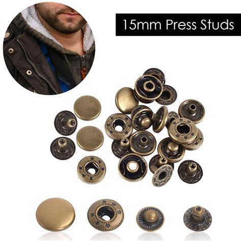 15mm Press Studs S Spring Bronze Press Studs Snap Fastener Etsy