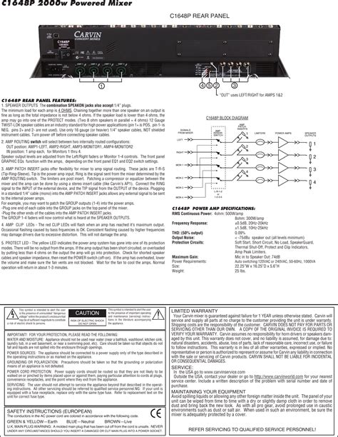 Carvin C3248 Owners Manual 76 02448a_C48_P