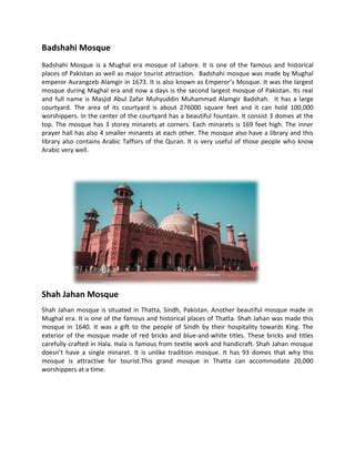 Famous Mosque Pdf