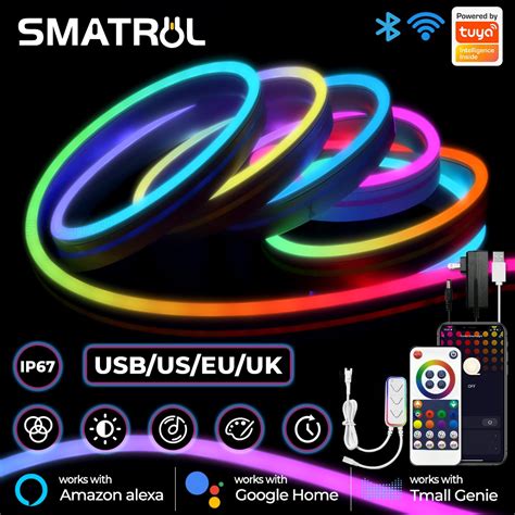 Smatrul Tuya Smart Wifi Faixa De Luz Led Colorida Rgb Fita Ip M