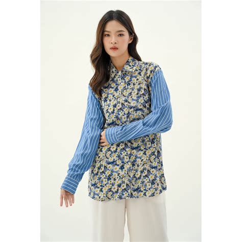 Jual Dawnblissco Daisy Oversize Shirt Kemeja Lengan Panjang Oversize