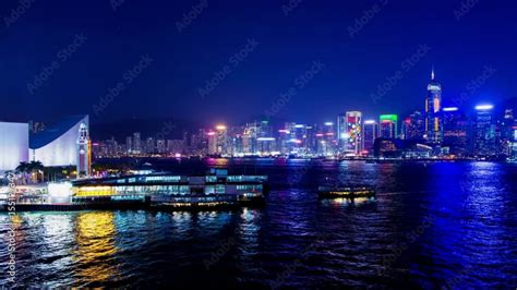 Hong Kong Of China Hong Kong Sunset Timelapse Victoria Harbor Of Hong