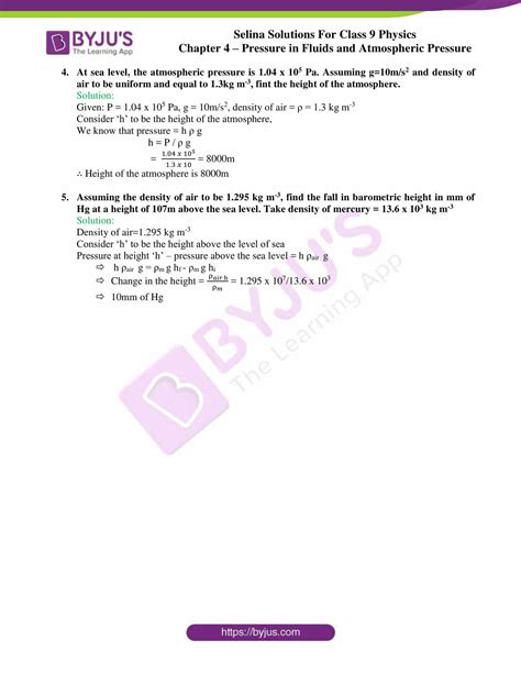 Selina Solutions Class 9 Concise Physics Chapter 4 Pressure In Fluids