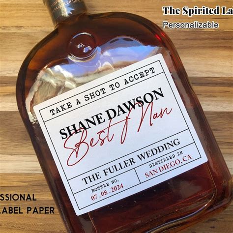 Groomsman Stickers For Whiskey Bottle Etsy