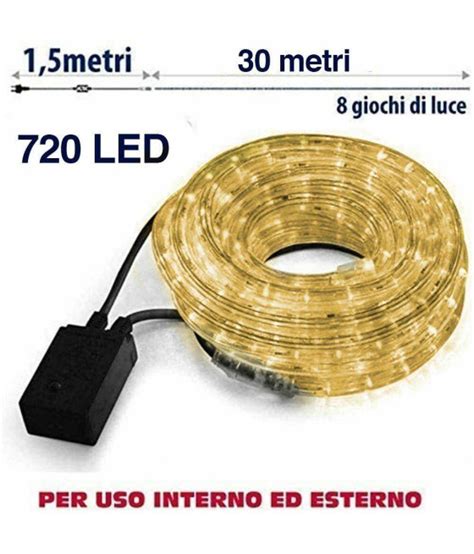 Tubo Luminoso Metri Led Bianco Caldo Luci Per Interno E Esterno