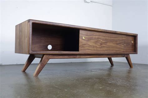 Walnut Tv Stand Mcm Media Console Mid Century Modern Etsy Canada