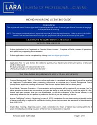 Michigan Michigan Nursing Licensing Guide Fill Out Sign Online And