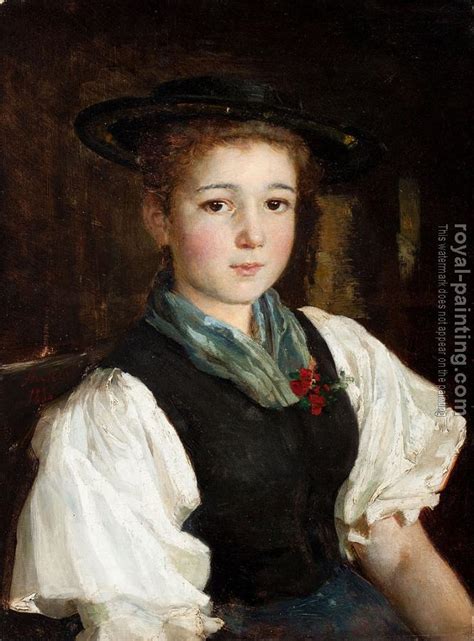 Portrait Of A Girl Ii By Albert Anker Oil Painting Reproduction