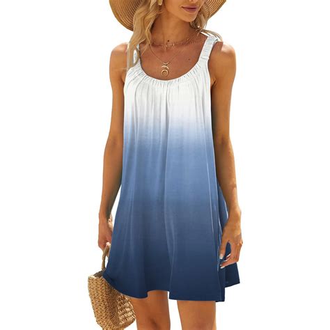 Gyujnb Dresses For Women 2024 Women Dress Vest Dress Casual Vacation Short Summer Halter Dress