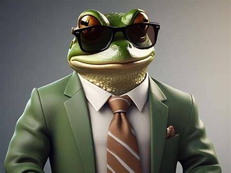 Premium AI Image | Mr Frog wearing sunglasses and dressed in shirt and ...