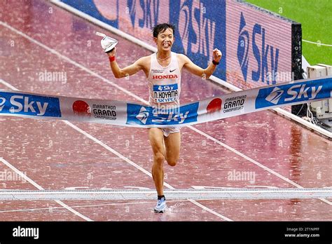 Tokyo Japan 15th Oct 2023 Naoki Koyama Crosses The Finish Line To