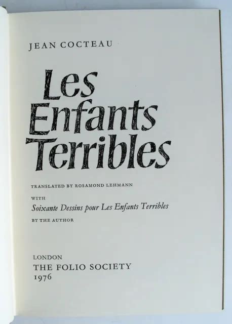 LES ENFANTS TERRIBLES Folio Society 1976 Jean Cocteau VGC NO BOX Illust