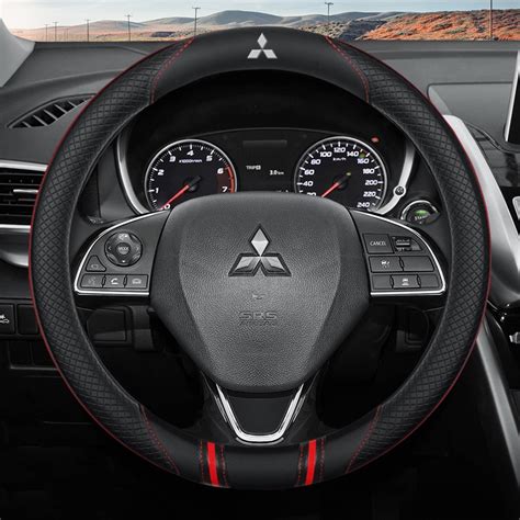 Car Anti Slip Pu Leather Steering Wheel Covers Cm For Mitsubishi