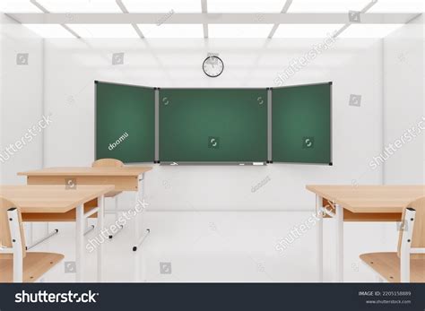 Empty Modern School Classroom Chairs Desks Stock Illustration 2205158889 Shutterstock