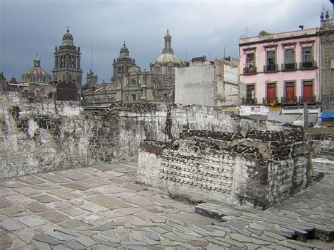 Tenochtitlan Capital City Of The Aztec Empire With The Great