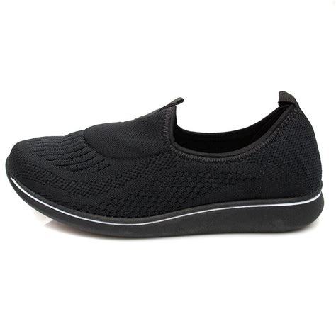 Slip On Modare Tecido UltraConforto Preto Preto