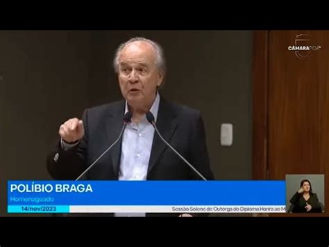 Câmara entrega diploma de Honra ao Mérito ao jornalista Políbio Braga