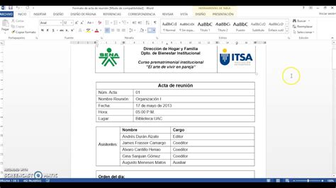C Mo Hacer Un Acta De Reuni N En Word Educaci N Activa