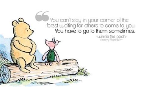 Winnie The Pooh And Piglet Sitting On A Log With Quote From Winnie The Pooh