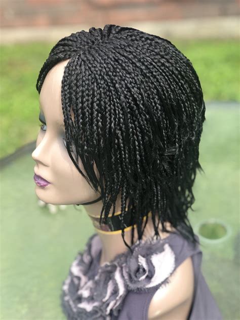 Braided Wig Box Braids Short 5inches Summer Wig Etsy Box Braids