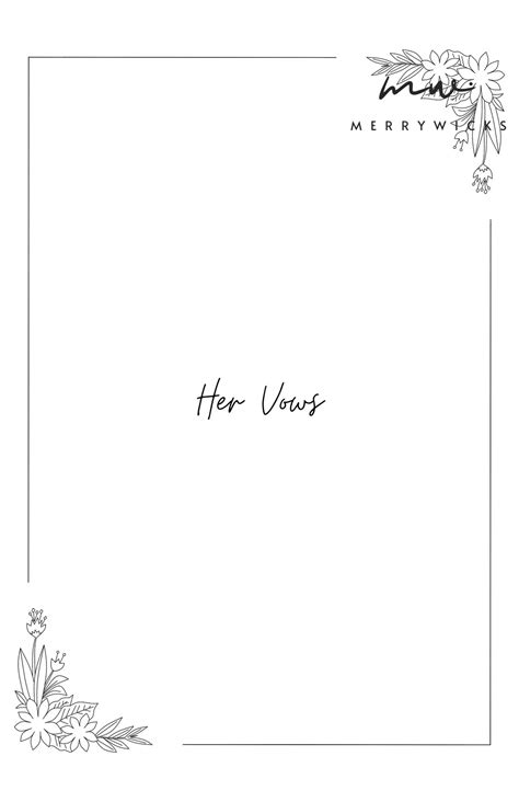 Personalized Wedding Day Vows Template Printable Pdf Vow Etsy