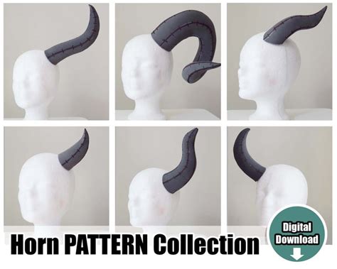 Diy Foam Horn Pattern Collection Cosplay Horns Dragon Etsy