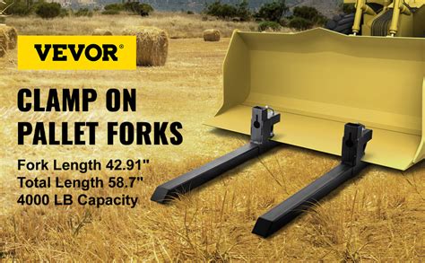 Vevor Clamp On Pallet Forks Loader Bucket Kg Capacity Mm Pro