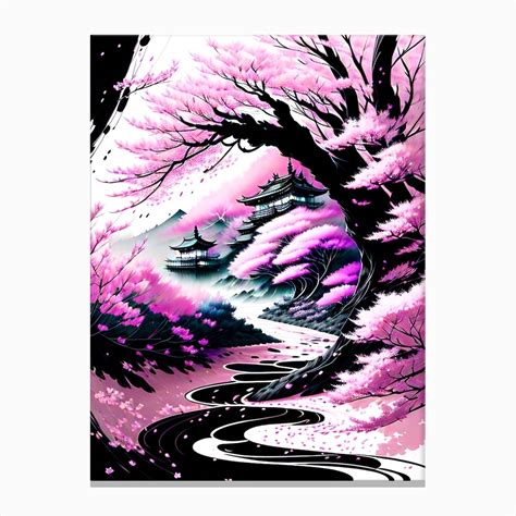 Sakura Blossom Painting 5 Canvas Print by Noctarius - Fy