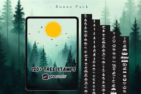 120 Tree Stamps For Procreate Design Cuts