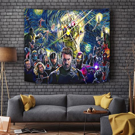 Avengers Starry Night Infinity War Tapestry - AnimeBape