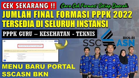 LIVE CEK JUMLAH FINAL FORMASI PPPK 2022 SELURUH INSTANSI UNTUK PPPK