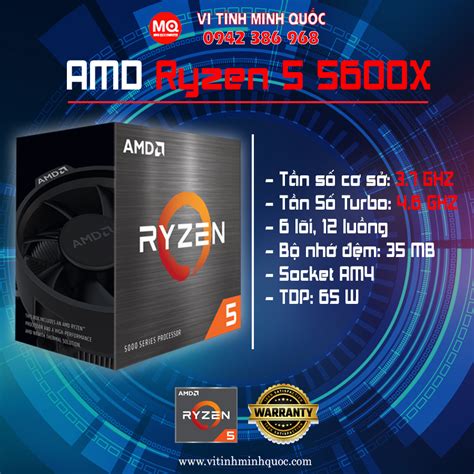 Cpu Amd Ryzen 5 5600x 37 Ghz Upto 46ghz 35mb 6 Cores 12 Threads 65w Socket Am4