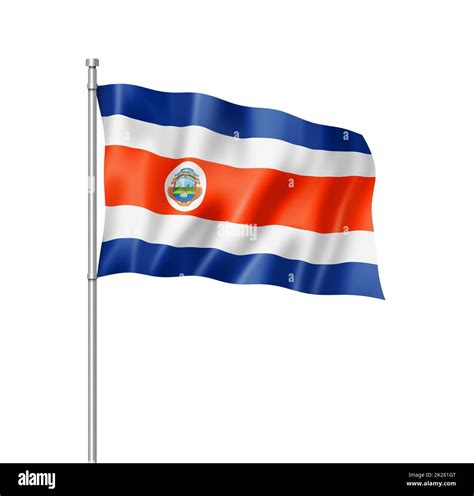 Costa Rican Flag Isolated On White Stock Photo Alamy