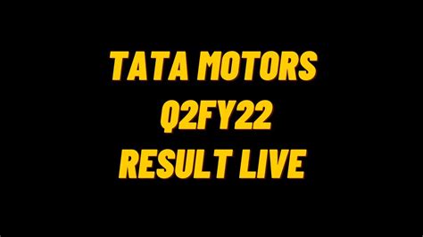 Tata Motors Q2 Results Fy22 Tata Motors Share Latest News Today Youtube