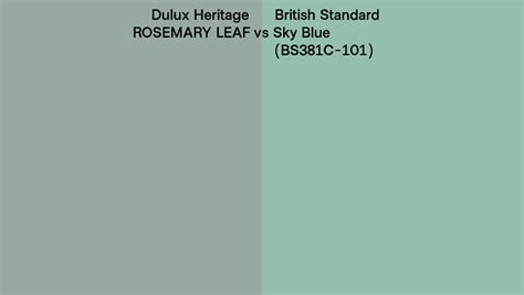 Dulux Heritage Rosemary Leaf Vs British Standard Sky Blue Bs C