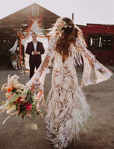 Stylish Fringe Wedding Dresses For Bohemian Brides Chicwedd