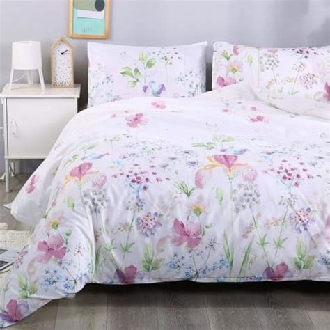 Nayoroom Floral Duvet Cover Set Queen Size Purple Pink Watercolor